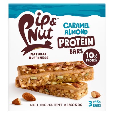 Pip & Nut protein bars caramel almond 3x45g (British brand)