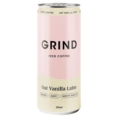 Grind iced vanilla oat latte coffee 250ml (British brand)