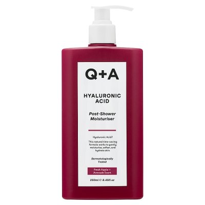 Q+A hyaluronic post shower moisturiser 250ml, UK version