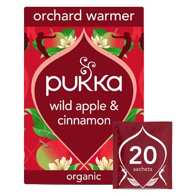 Pukka organic wild apple and cinnamon herbal tea 20 bags, UK version