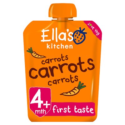 Ella's Kitchen organic carrot baby food pouch 70g, UK version