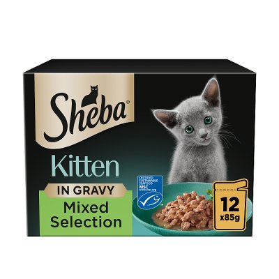 Sheba kitten food mixed selection in gravy 12x85g - British product