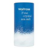 Waitrose fine crystal sea salt 350g, imported from the UK