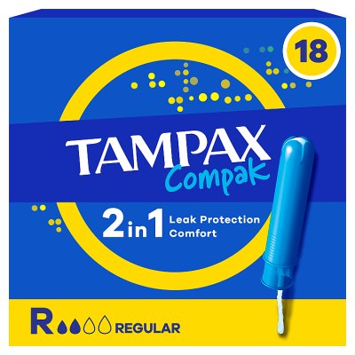 Tampax Compak Regular tampons with applicator 18s (British brand)