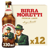Birra Moretti lager beer 12x330ml bottles - British product