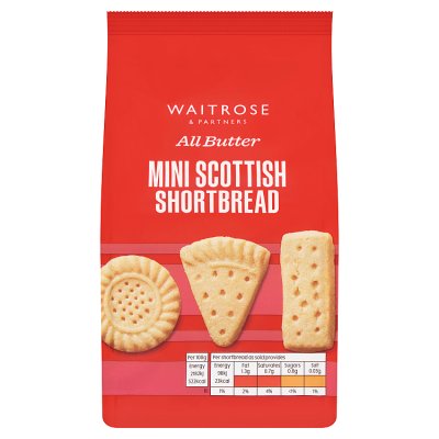 Waitrose mini shortbread biscuits 125g, UK version