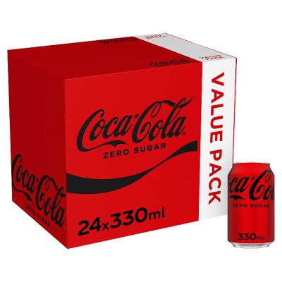 Coca-Cola Zero Sugar soft drink 24 x 330ml, UK version