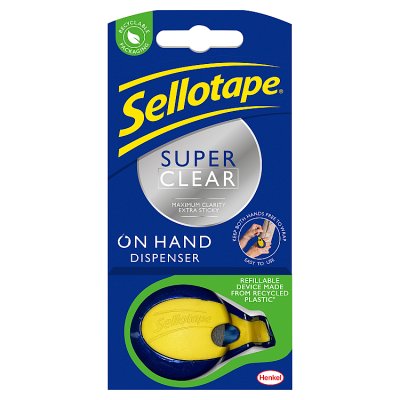 Sellotape On-Hand Super Clear tape dispenser 18mm x 15m, UK version