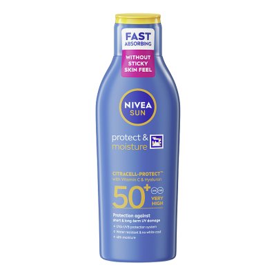 NIVEA SUN Protect and Moisture SPF50+ lotion 200ml (British brand)
