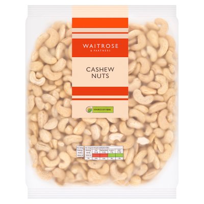 Waitrose cashew nuts 750g sharing bag, imported from the UK