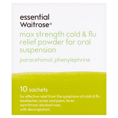 Essential cold and flu hot lemon 10 sachets, imported from the UK