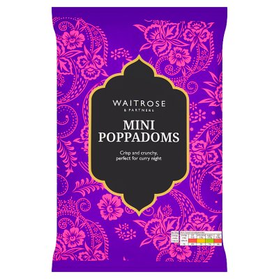 Waitrose mini poppadoms sharing snack 80g, UK version