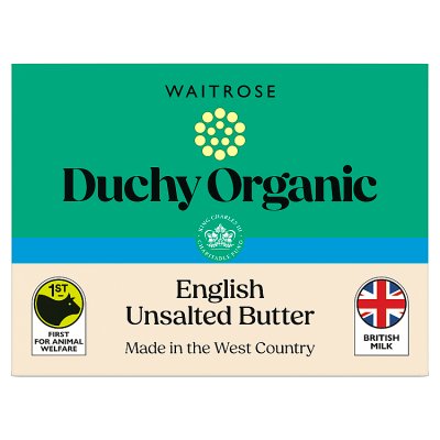 Duchy Organic English Unsalted Butter 250g, imported from the UK