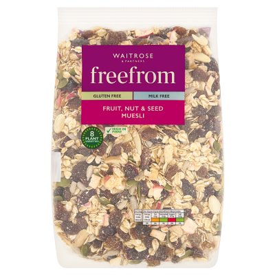 Waitrose gluten free muesli with fruit and seeds 500g - British product