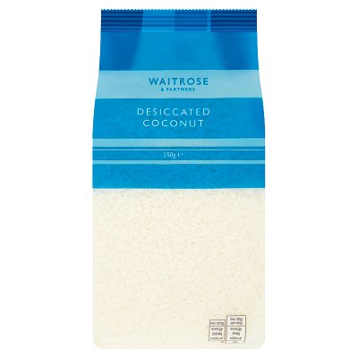 Waitrose desiccated coconut 250g for baking (British brand)