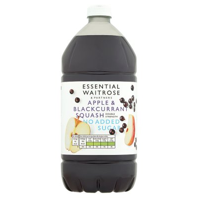 Essential apple and blackcurrant squash no added sugar 1.5L - British product