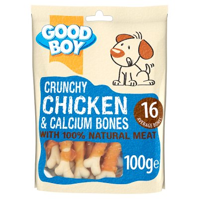 Good Boy dog treats Chicken & Calcium Bones 100g, UK version