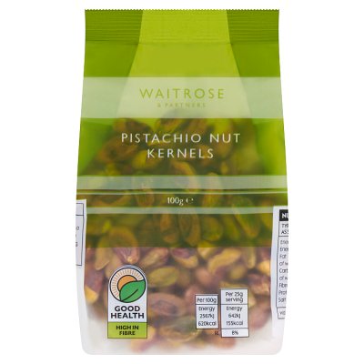 Waitrose pistachio nut kernels 100g (British brand)