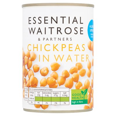 Waitrose Essential chickpeas in water 400g - British product