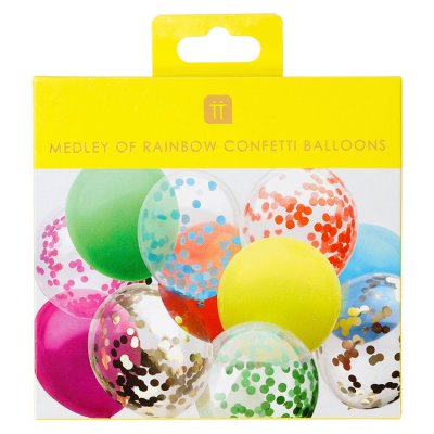 Talking Tables rainbow confetti balloons 12 pack 30cm - British product