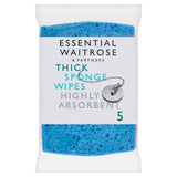 Essential thick cellulose sponge wipes 5 pack, UK version