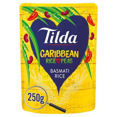 Tilda Caribbean Rice and Peas 250g microwave rice - British product