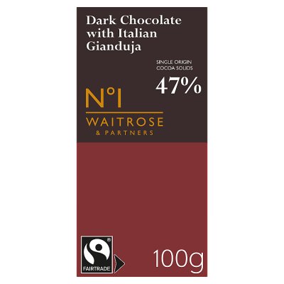 Waitrose dark chocolate Italian gianduja 100g, UK version