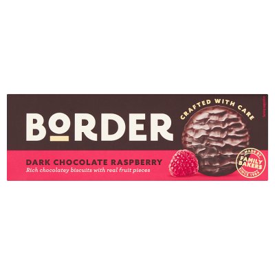 Border dark chocolate and raspberry biscuits 150g, imported from the UK