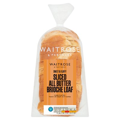 Waitrose sliced brioche loaf 400g - British product