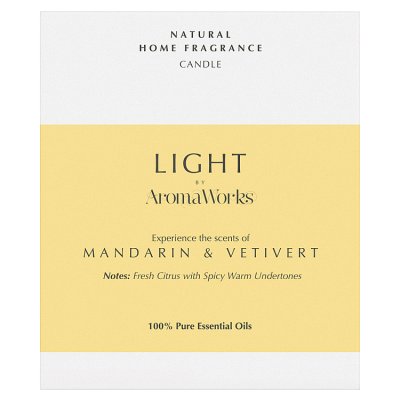 Aromaworks candle Mandarin & Vetivert 220g, UK version