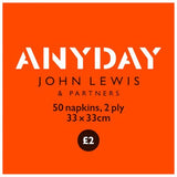 ANYDAY white napkins 33cm 50 pack, imported from the UK