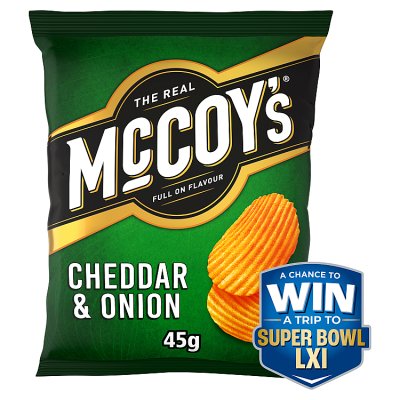 McCoy's Cheddar & Onion ridge cut crisps 45g - British product