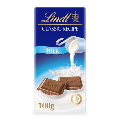 Lindt Classic Recipe milk chocolate bar 100g - British product