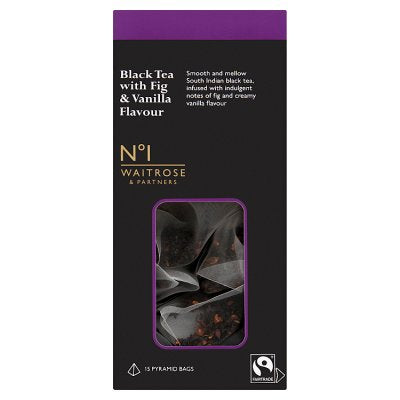 Waitrose No.1 black tea with fig and vanilla 37.5g - British product