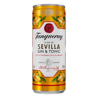 Tanqueray Flor de Sevilla gin and tonic can 250ml - British product