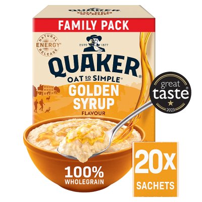 Quaker Golden Syrup porridge sachets family pack 720g (British brand)