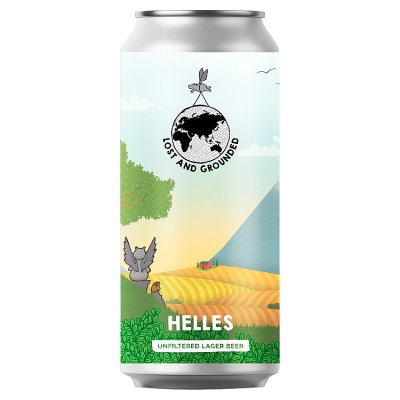 Lost & Grounded Helles lager beer 440ml can (British brand)