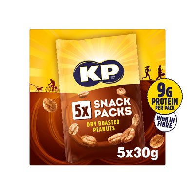 KP dry roasted peanut snack packs 5x30g - British product