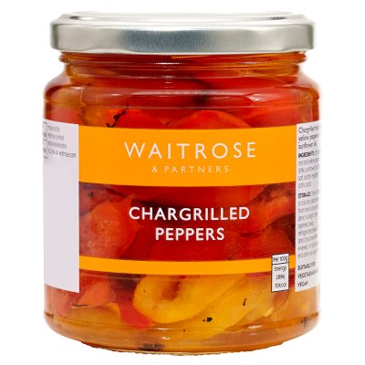 Cooks' Ingredients chargrilled peppers in oil 280g, imported from the UK