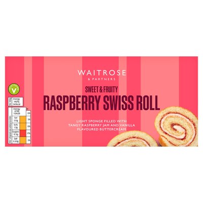 waitrose Waitrose Raspberry Swiss Roll- Buy online at McGrocer