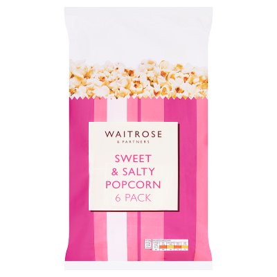 Waitrose sweet and salty popcorn multipack 6x14g - British product