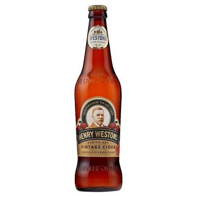 Henry Westons vintage sparkling cider 500ml, imported from the UK