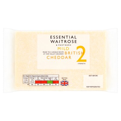 Waitrose Essential mild cheddar cheese 350g, UK version