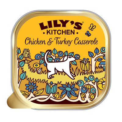 Lily's Kitchen chicken and turkey casserole tray 150g - British product