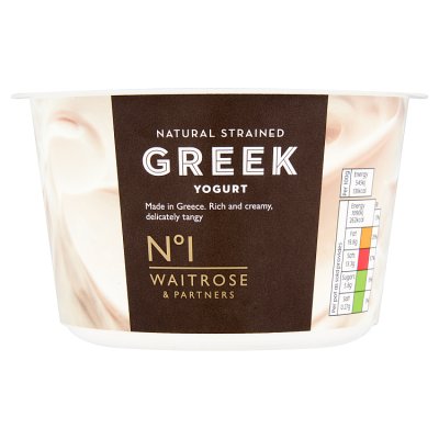 Waitrose Greek yogurt natural strained 200g, UK version