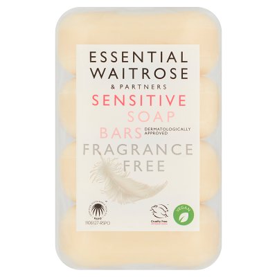 Waitrose Essential sensitive soap bars 4 pack, imported from the UK