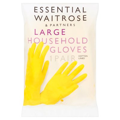 Waitrose large household gloves in natural rubber - British product