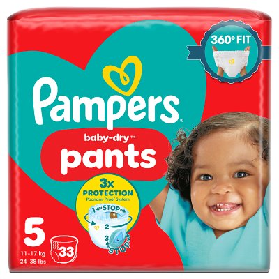 Pampers Baby-Dry nappy pants size 5, imported from the UK