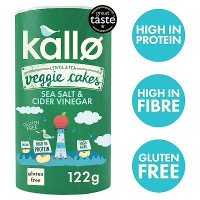 Kallo veggie cakes sea salt and vinegar 122g (British brand)