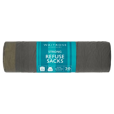 Waitrose drawstring refuse bags 20 pack, imported from the UK